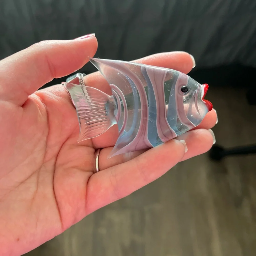 Handcrafted Glass Fish - blue, purple